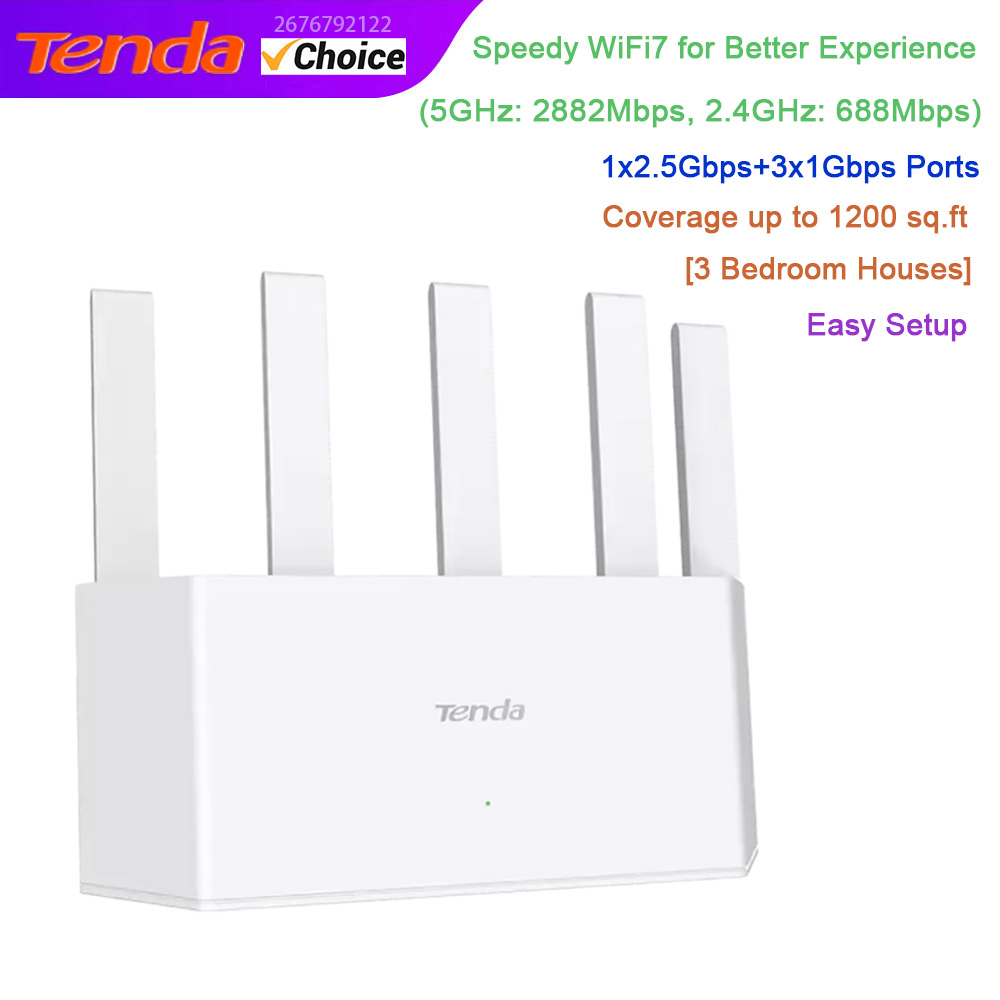 Wifi 6E Router Tri Band 6Ghz - Роутер Tenda BE3600 WiFi 7, двухдиапазонный,