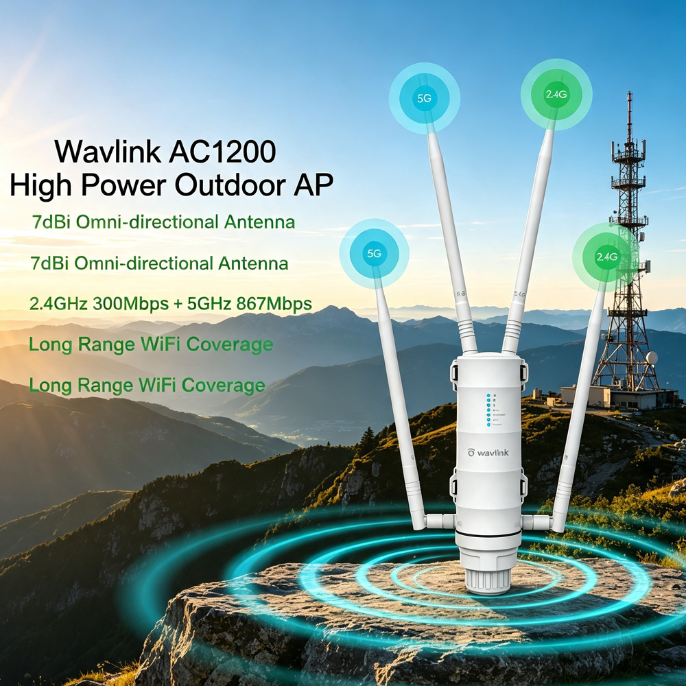 Wifi 6 Outdoor Ap Waterproof - Wi-Fi роутеры WAVLINK AC1200, 5G Wi-Fi