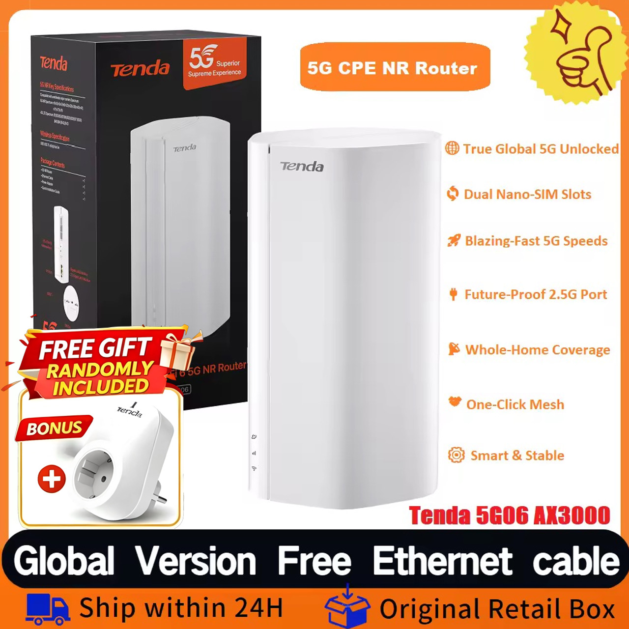 Wifi 6 Mesh System 3 Pack - TENDA 5G CPE SIM маршрутизатор AX3000