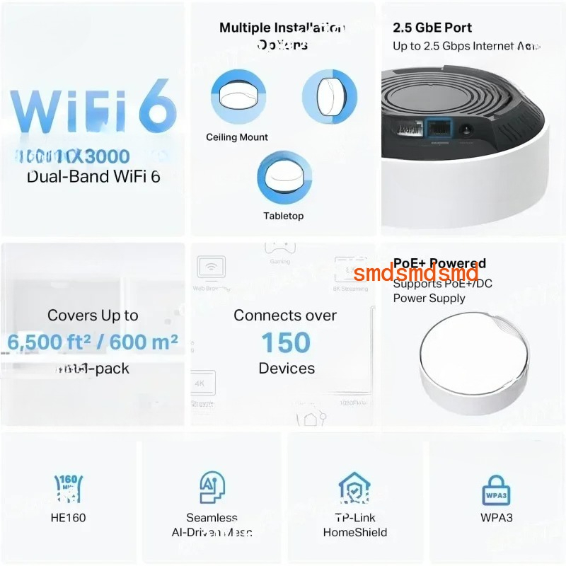 Потолочный/настенный 6 шт., за – обзор и цена Wifi 6 Access Point Ceiling Poe
