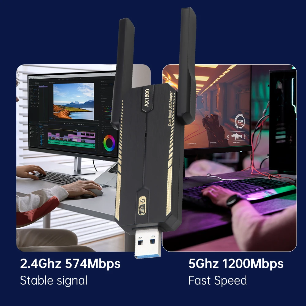 KEBIDUMEI USB 3.0 WiFi 6 адапт – обзор и цена Wifi 6 Usb Adapter Ax1800