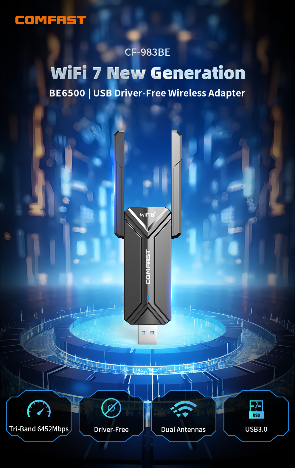 COMFAST WiFi 7 USB адаптер BE6 – обзор и цена Wifi 7 Router Be6500