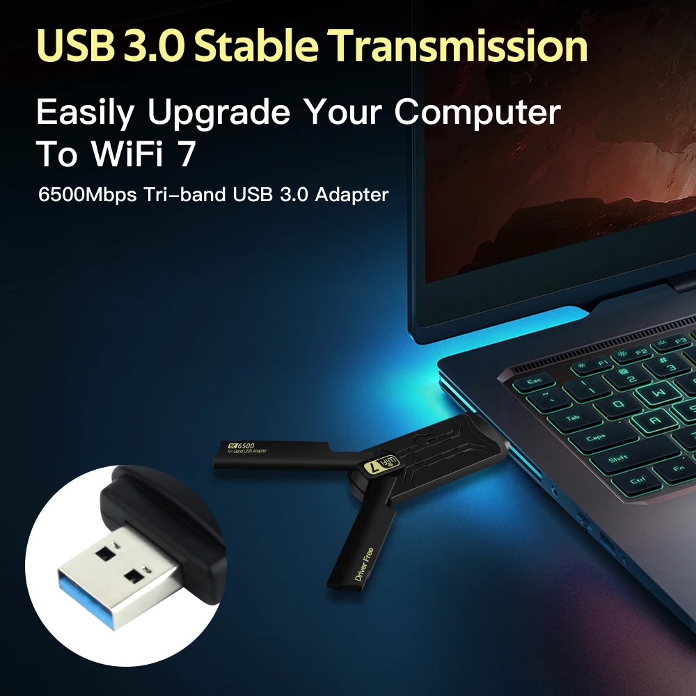USB-адаптер KEBIDUMEI WiFi 7 B – обзор и цена Wifi 7 Router Be6500