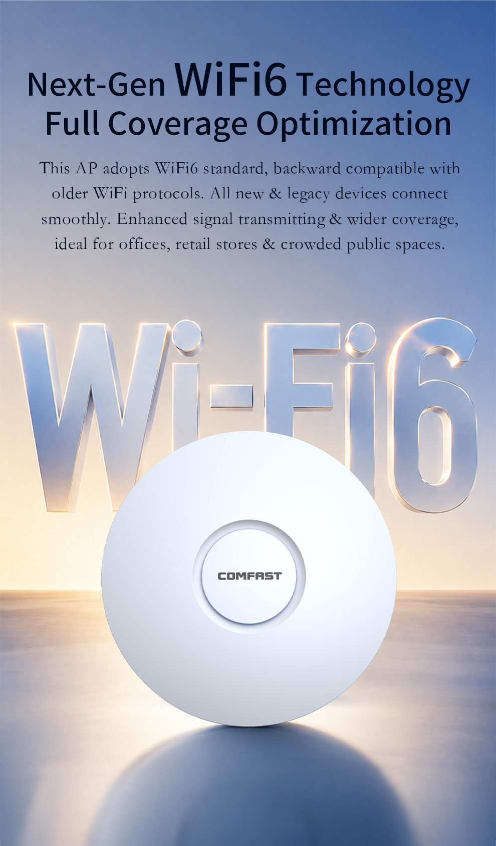 COMFAST CF-E392AX WiFi6 потоло – обзор и цена Wifi 6 Access Point Ceiling Poe