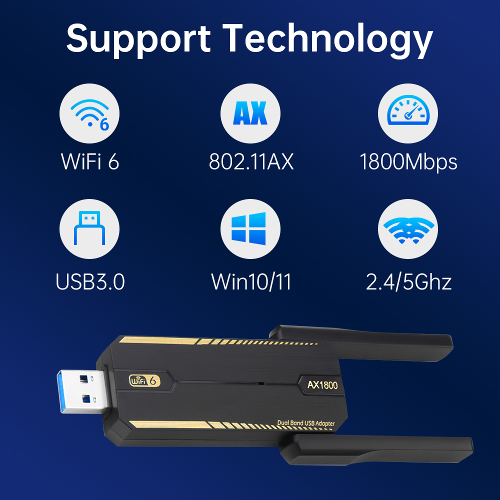 KEBIDUMEI Wi-Fi 6 USB-адаптер  – обзор и цена Wifi 6 Usb Adapter Ax1800